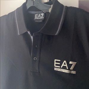 EMPORIO ARMANI EA7 POLO SHIRT BLACK LARGE NEW